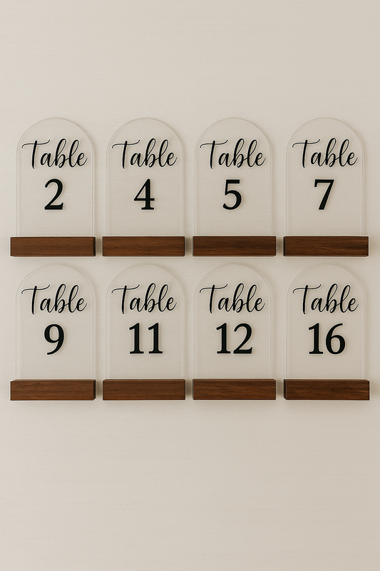 Arched Table Number Signs