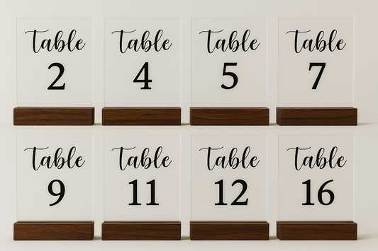 Rectangle Table Number Signs