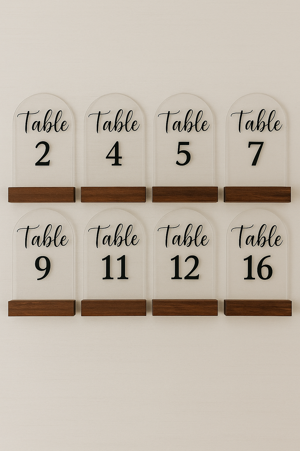 Arched Table Number Signs